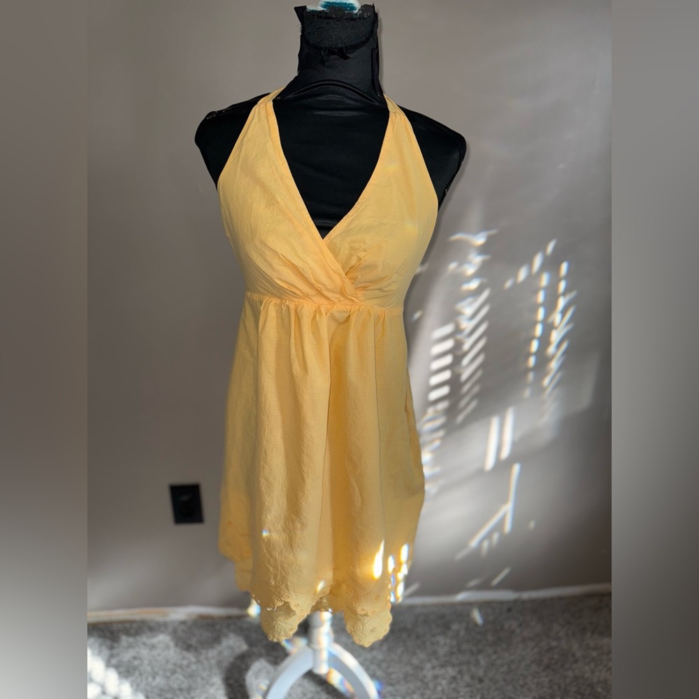 Essentials by ABS yellow halter top sundress